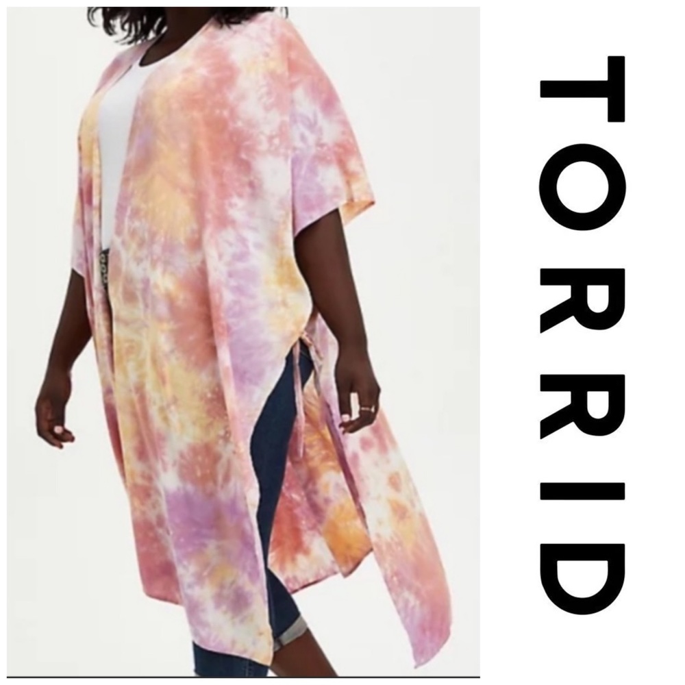 NWT TORRID Gorgeous Tie Dye Ruana - One Size - Swimsuit Cover Up - Picture 1 of 8